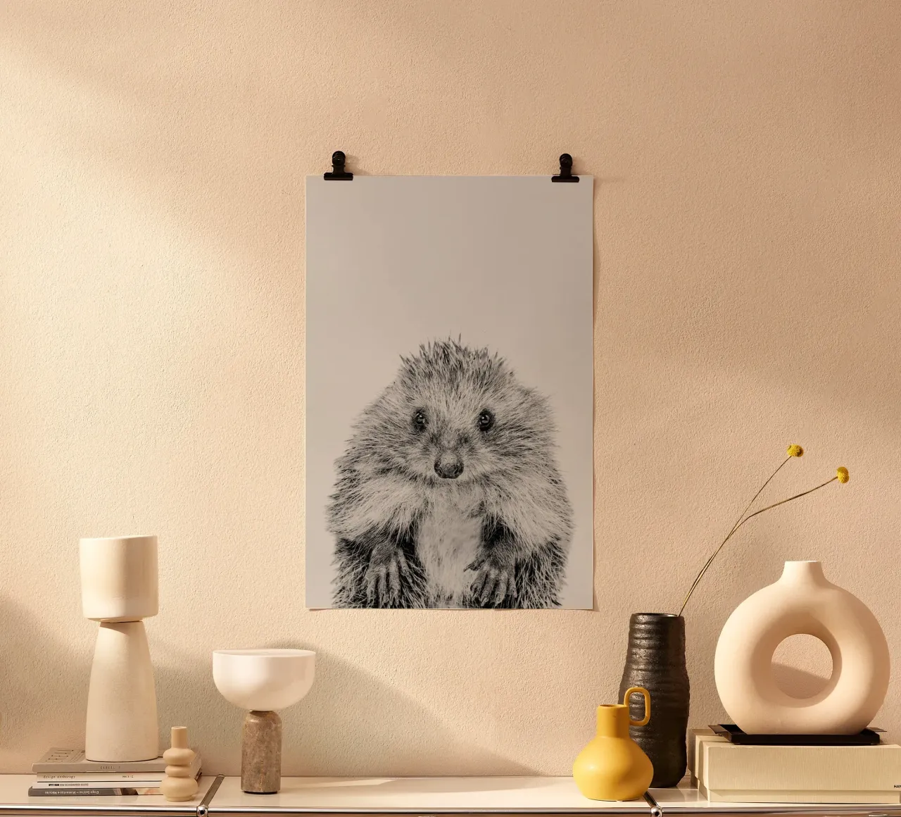 Hedgehog Classic poster con telaio in plastica da Paws & Claws