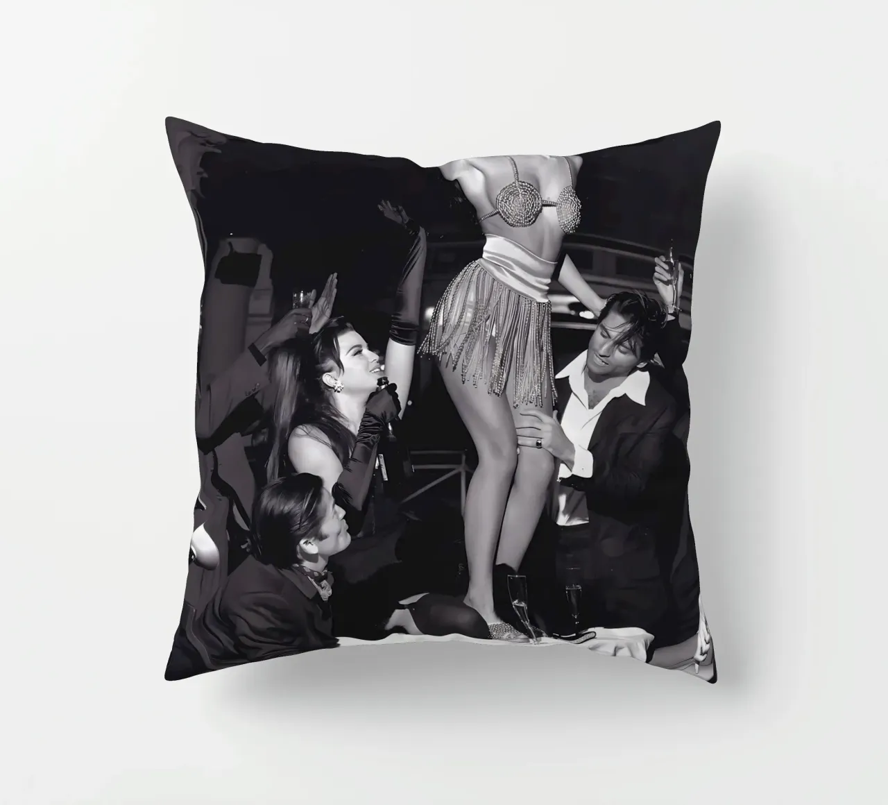 Woman dance on the table decorative cushion by Takeme