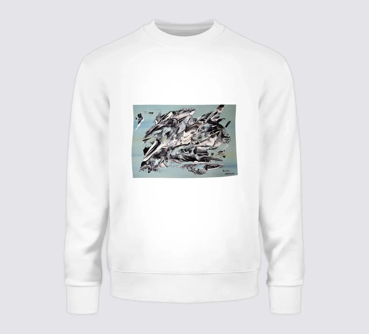 MESSAGE FROM THE HEART 19 Sweatshirt von Thierry Vobmann Abstract painting