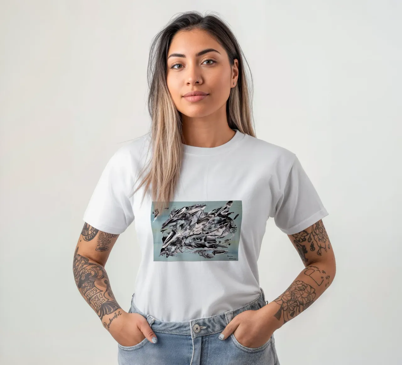 MESSAGE FROM THE HEART 19 t-shirt da Thierry Vobmann Abstract painting