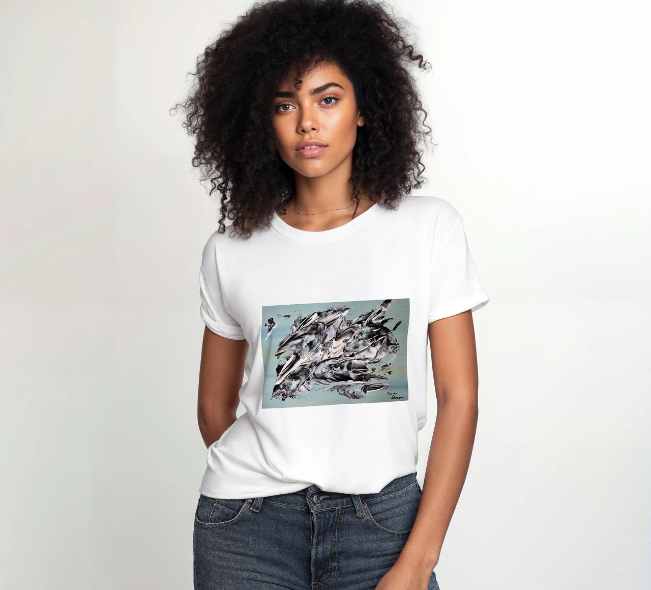 MESSAGE FROM THE HEART 19 t-shirt da donna da Thierry Vobmann Abstract painting