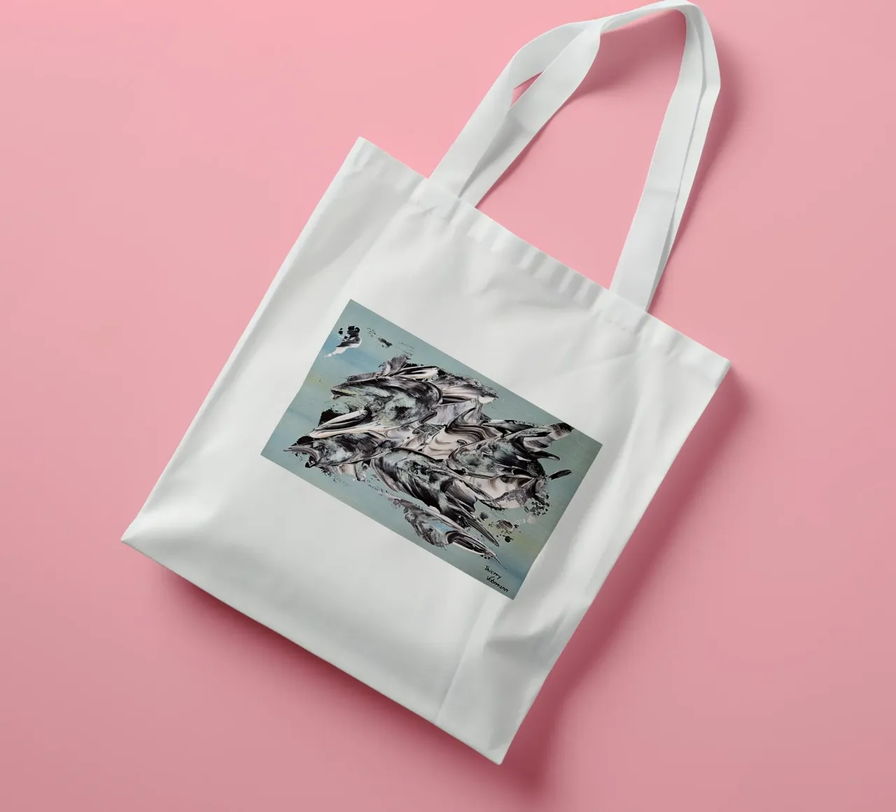 MESSAGE FROM THE HEART 19 borsa in juta da Thierry Vobmann Abstract painting