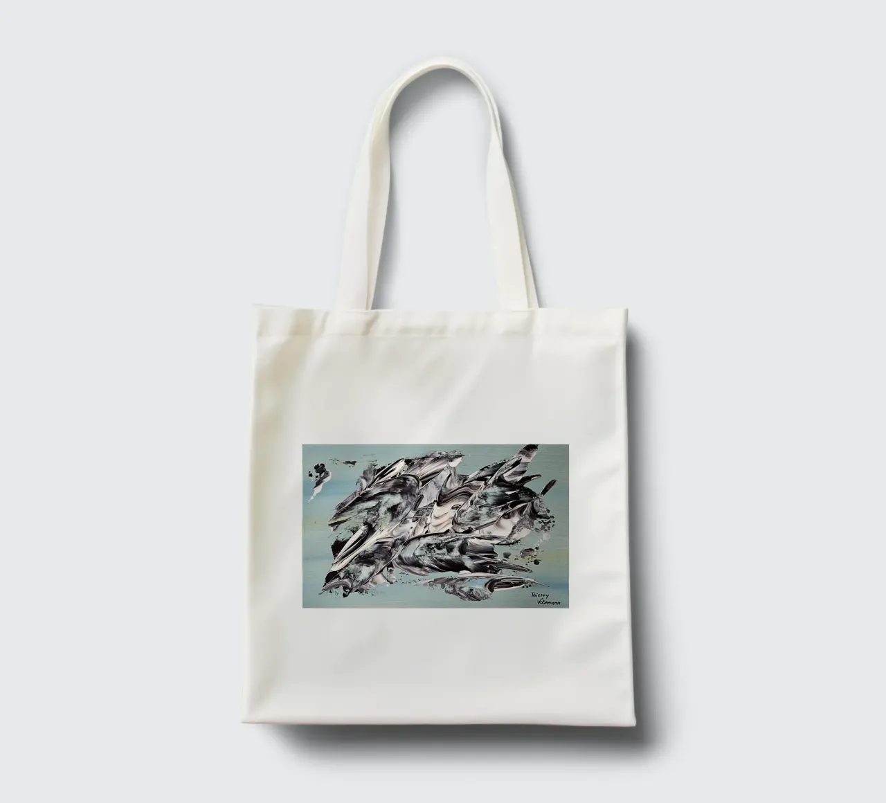 MESSAGE FROM THE HEART 19 borsa in juta da Thierry Vobmann Abstract painting