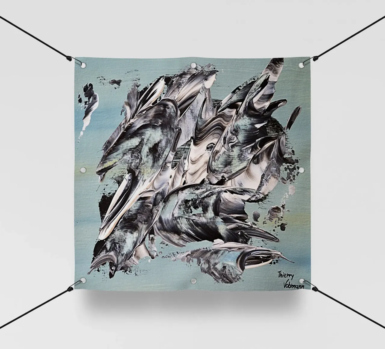 MESSAGE FROM THE HEART 19 telo in pvc da Thierry Vobmann Abstract painting