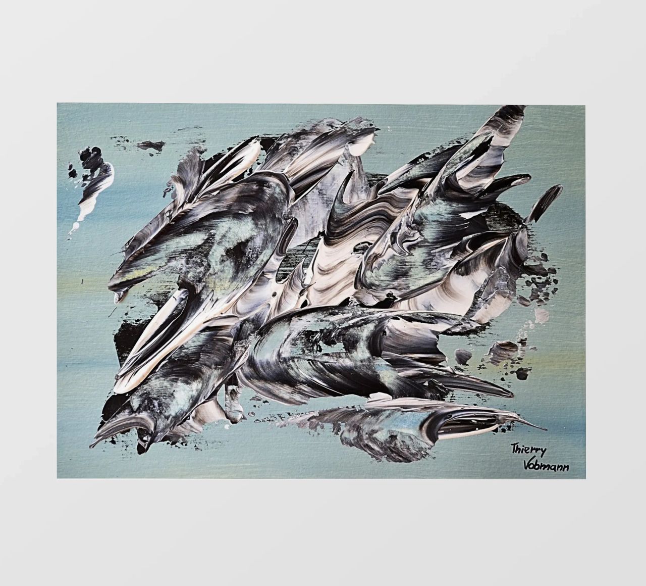 MESSAGE FROM THE HEART 19 telo in pvc da Thierry Vobmann Abstract painting