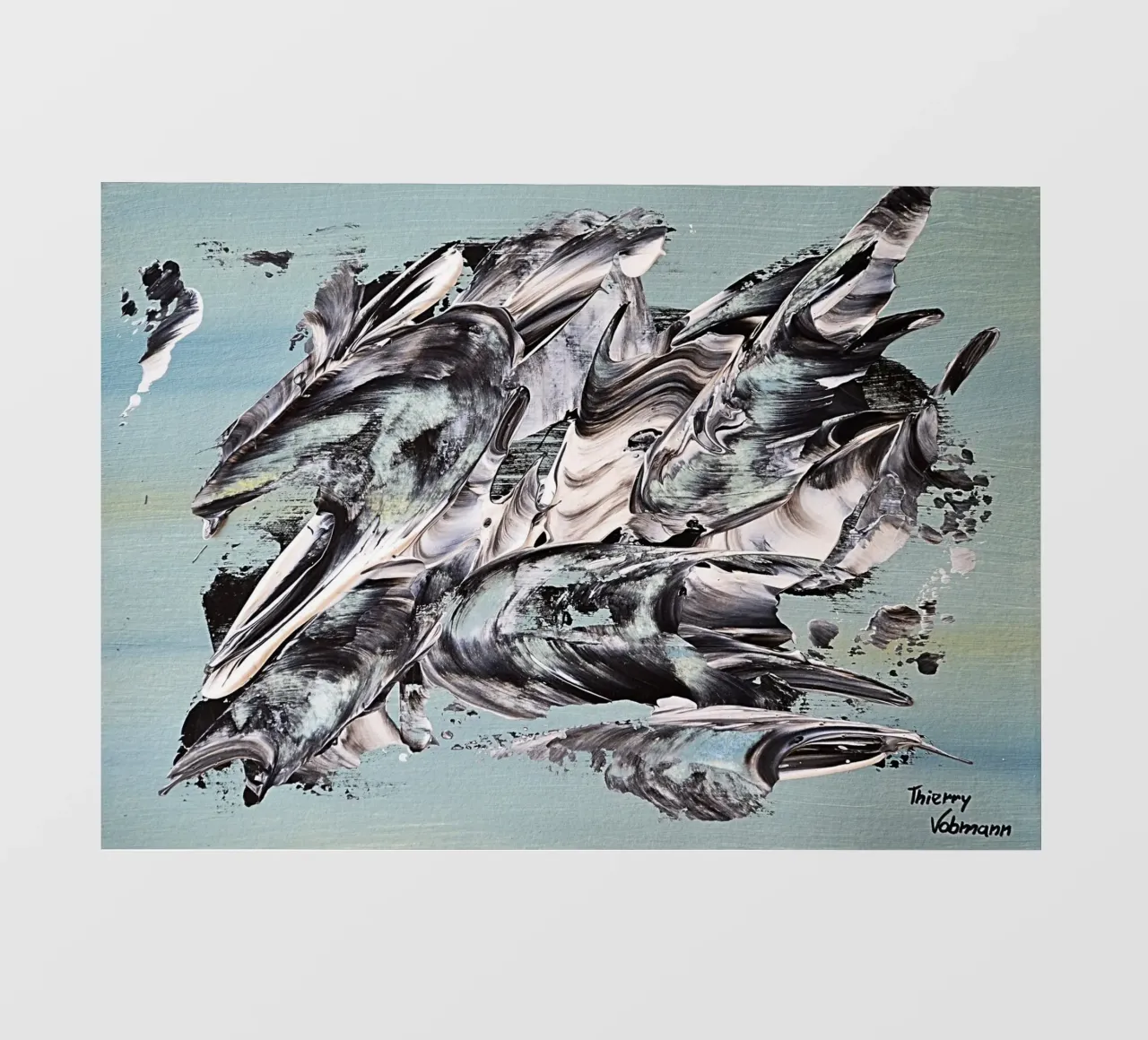 MESSAGE FROM THE HEART 19 telo in pvc da Thierry Vobmann Abstract painting