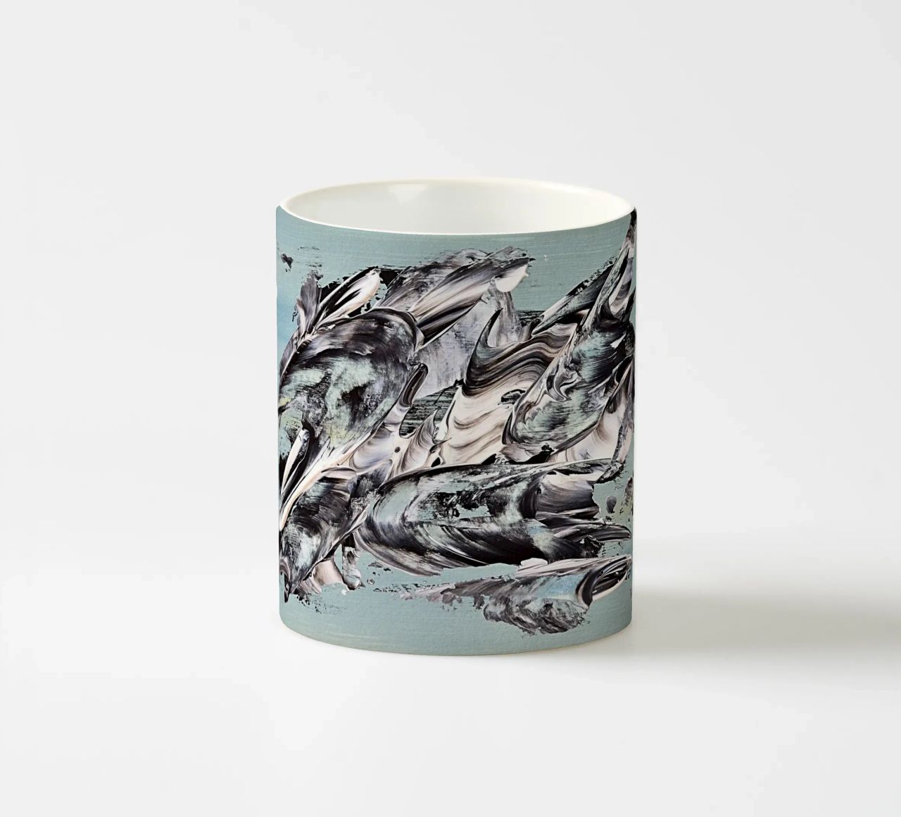 MESSAGE FROM THE HEART 19 tazza in ceramica da Thierry Vobmann Abstract painting