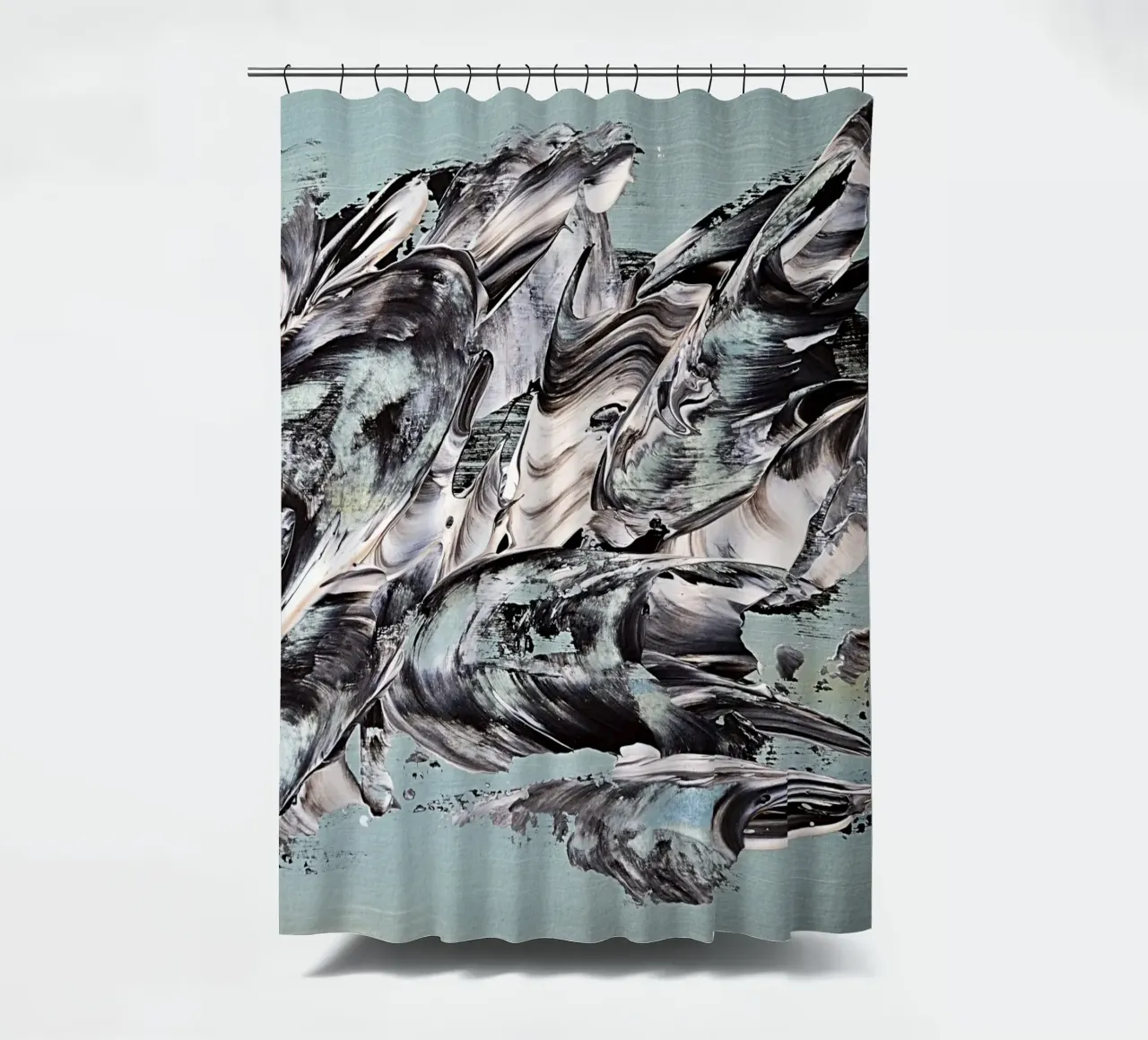 MESSAGE FROM THE HEART 19 Duschvorhang von Thierry Vobmann Abstract painting