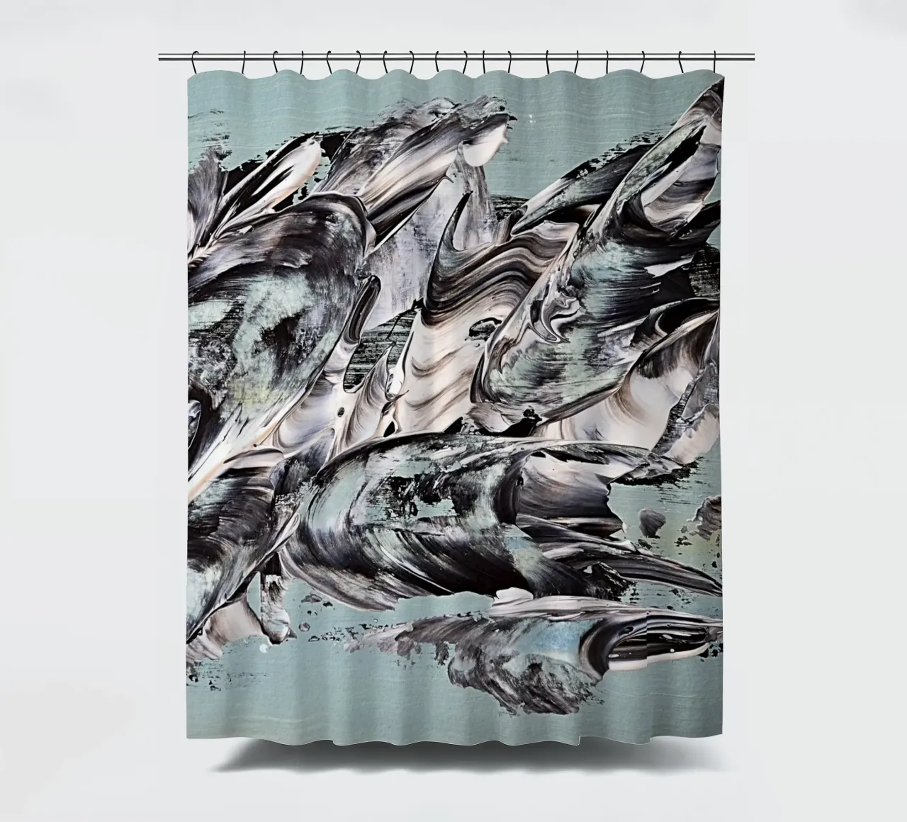 MESSAGE FROM THE HEART 19 Duschvorhang von Thierry Vobmann Abstract painting