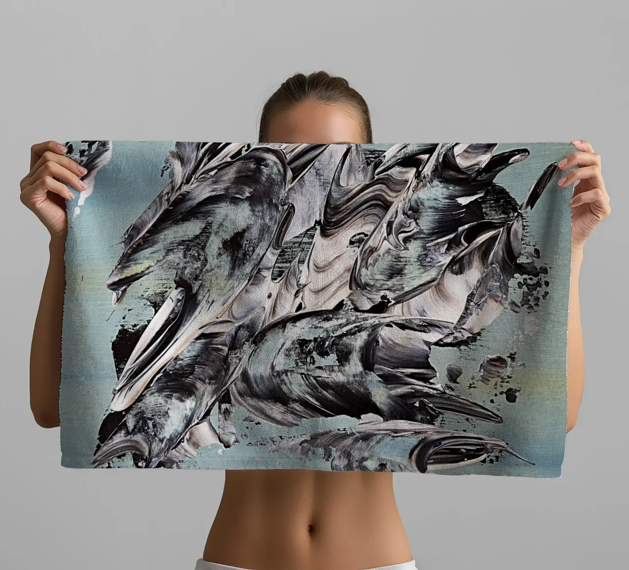 MESSAGE FROM THE HEART 19 Handtuch von Thierry Vobmann Abstract painting