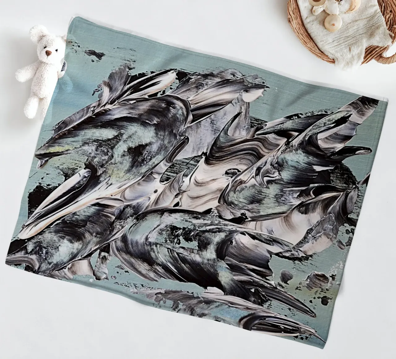 MESSAGE FROM THE HEART 19 coperta in pile da Thierry Vobmann Abstract painting