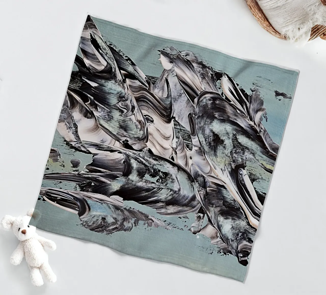 MESSAGE FROM THE HEART 19 coperta in pile da Thierry Vobmann Abstract painting