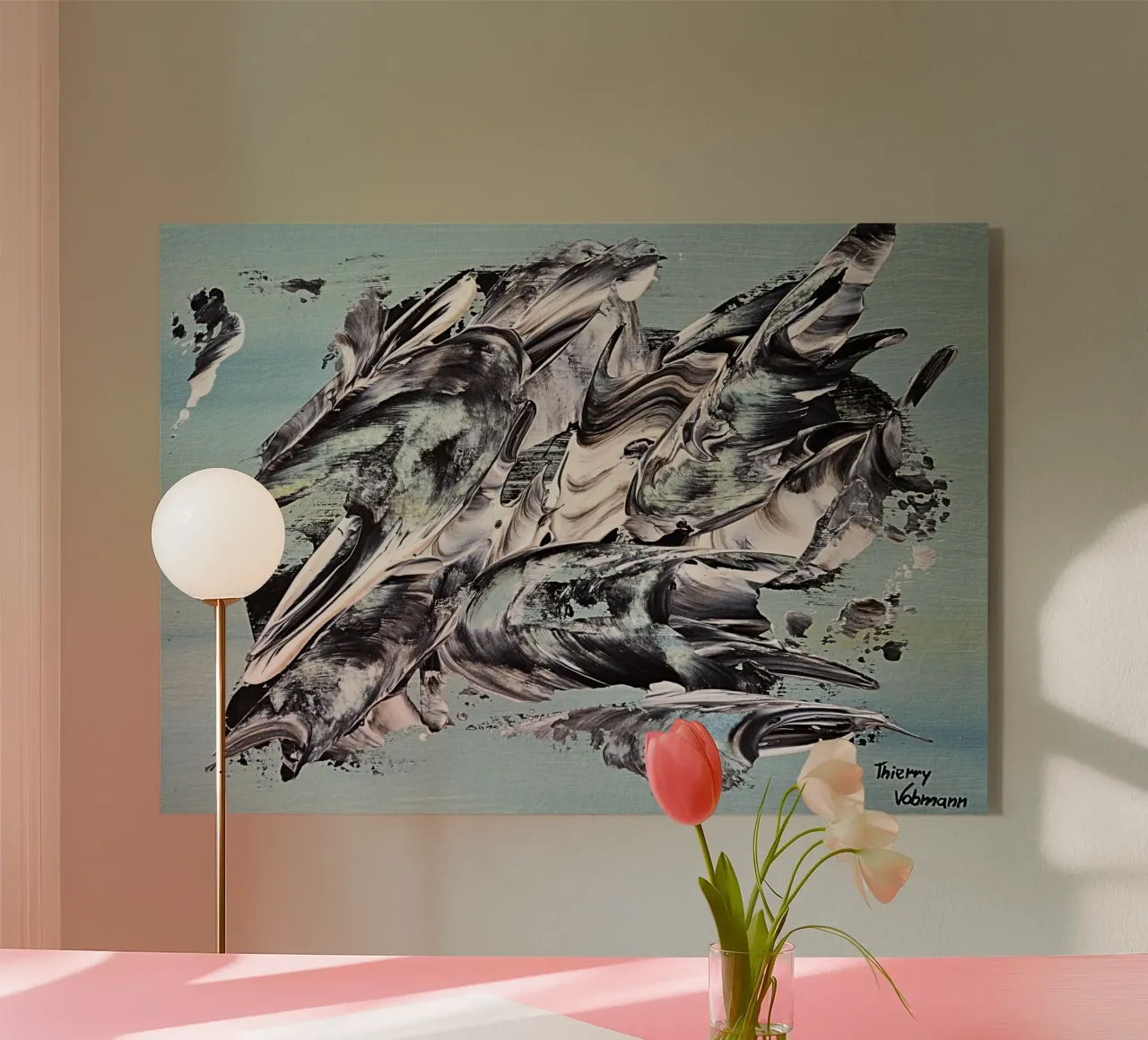 MESSAGE FROM THE HEART 19 plexiglass da Thierry Vobmann Abstract painting