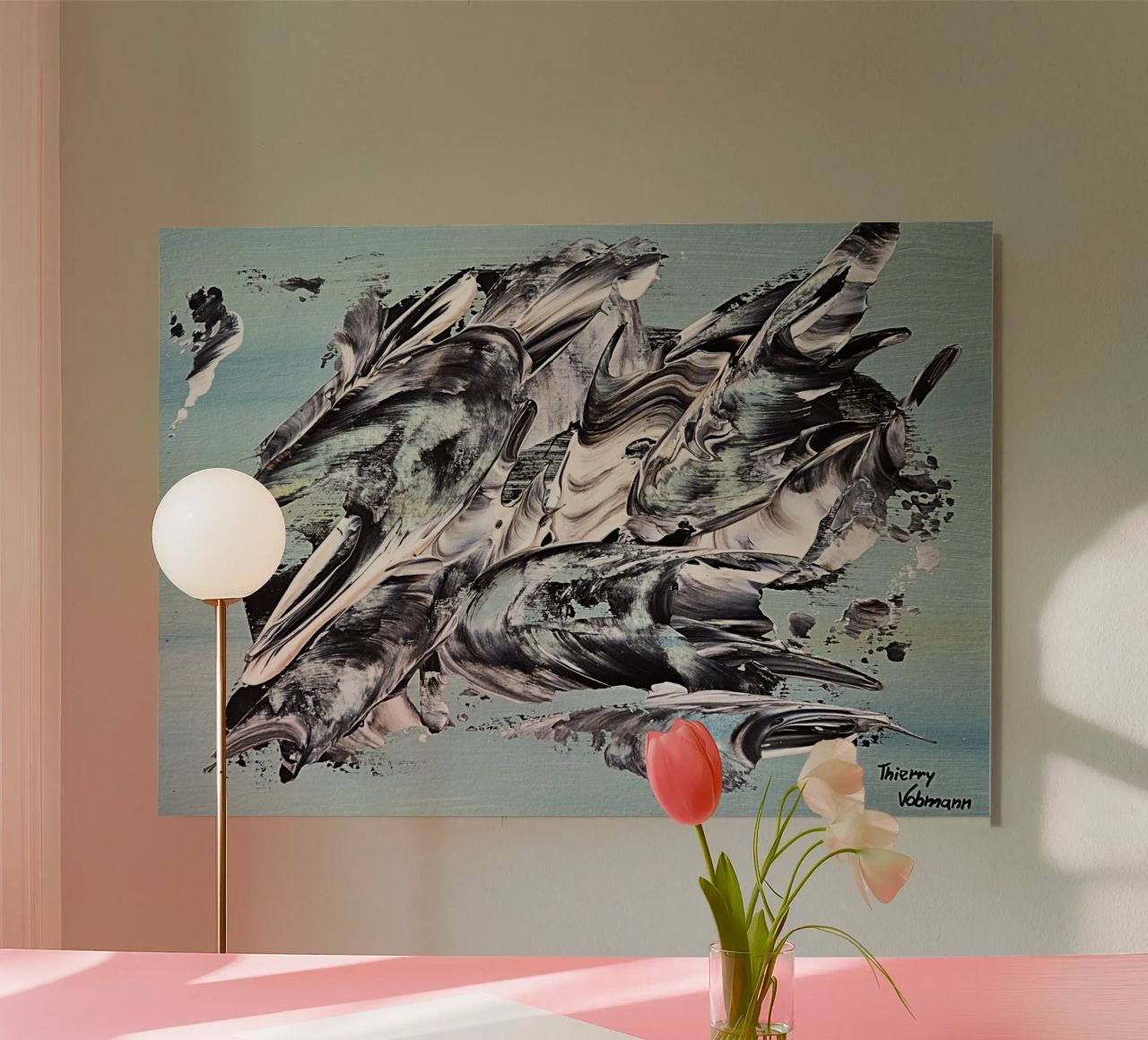 MESSAGE FROM THE HEART 19 alluminio dibond da Thierry Vobmann Abstract painting