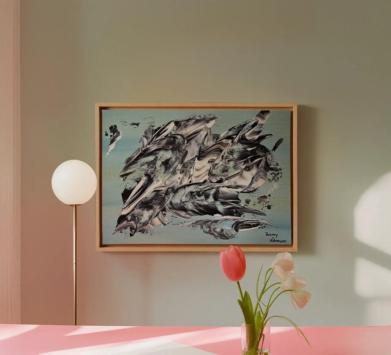 MESSAGE FROM THE HEART 19 canvas van Thierry Vobmann Abstract painting