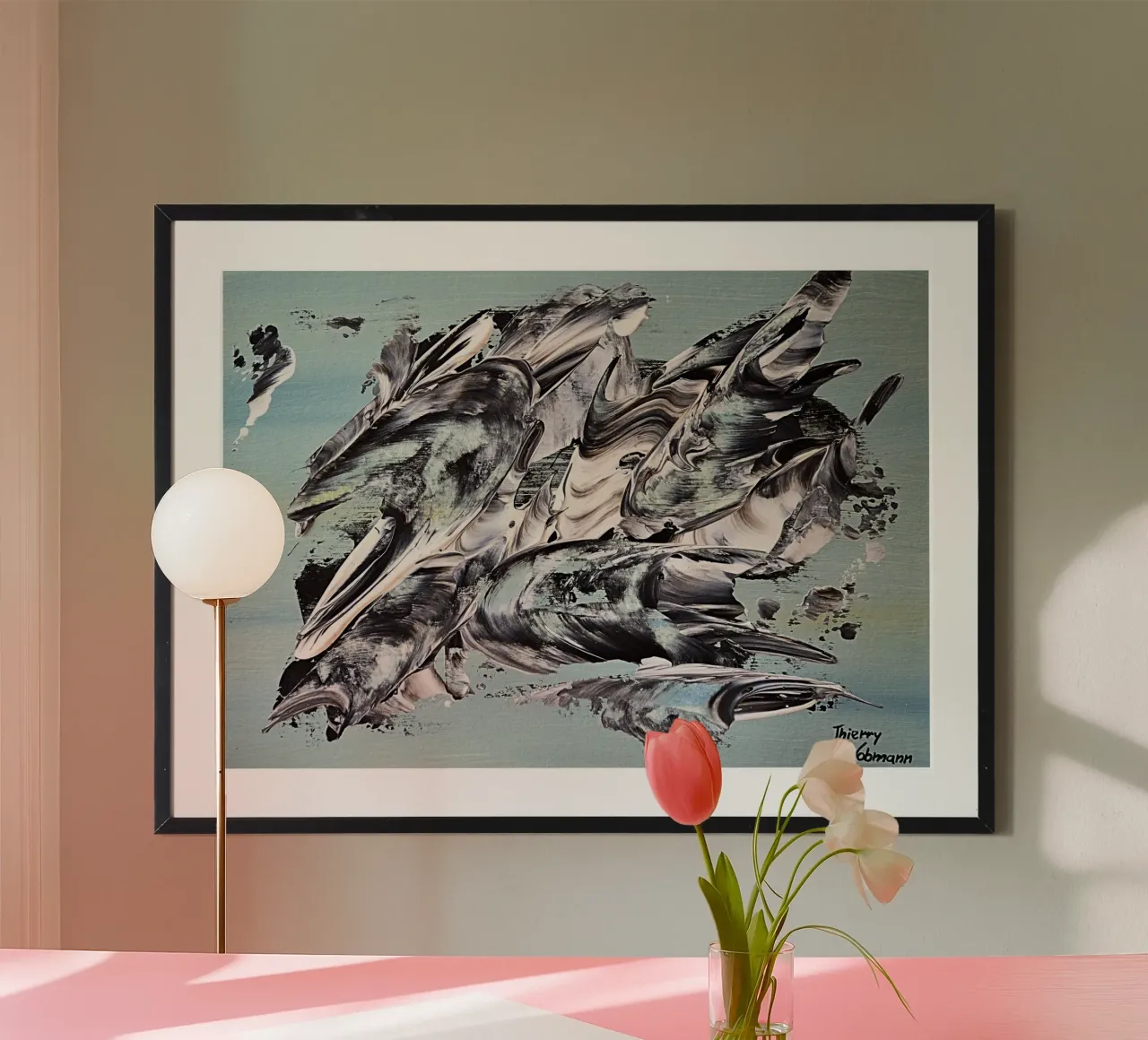 MESSAGE FROM THE HEART 19 Hahnemühle von Thierry Vobmann Abstract painting