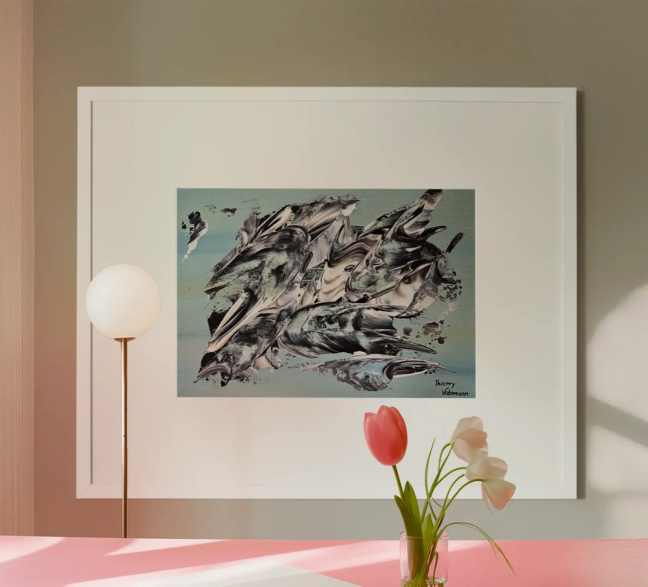 MESSAGE FROM THE HEART 19 Hahnemühle von Thierry Vobmann Abstract painting