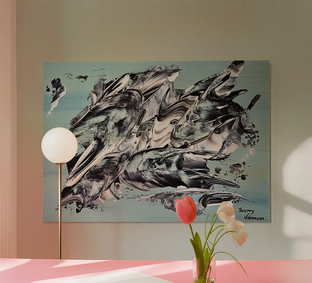 MESSAGE FROM THE HEART 19 Hahnemühle von Thierry Vobmann Abstract painting