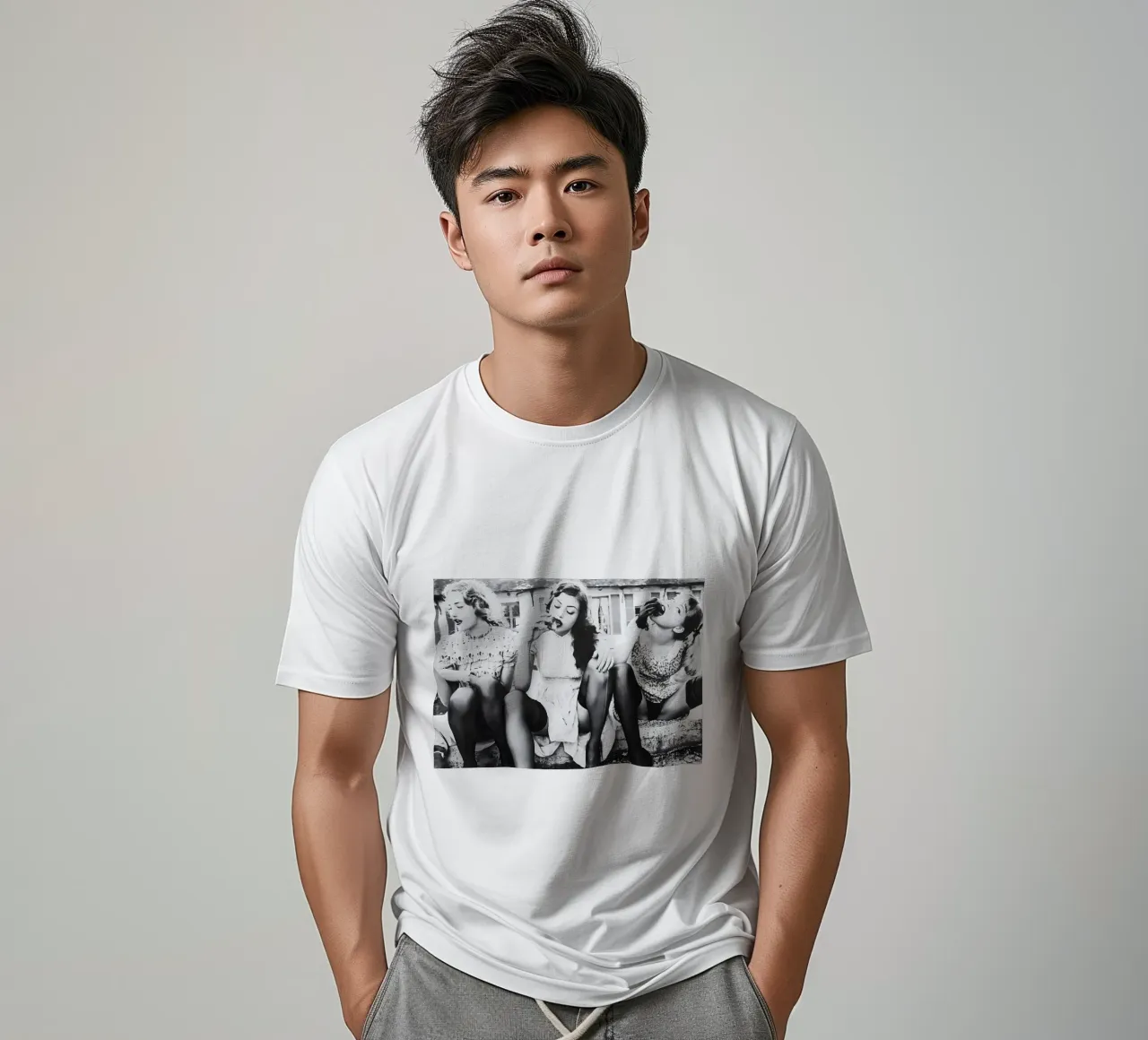 Zwei Frauen essen Apfel T-Shirt von Takeme