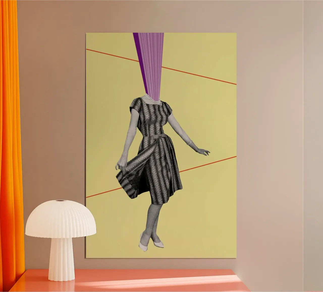 Yellow Shoot poster con telaio in legno da The Gently Unfurling Sneak
