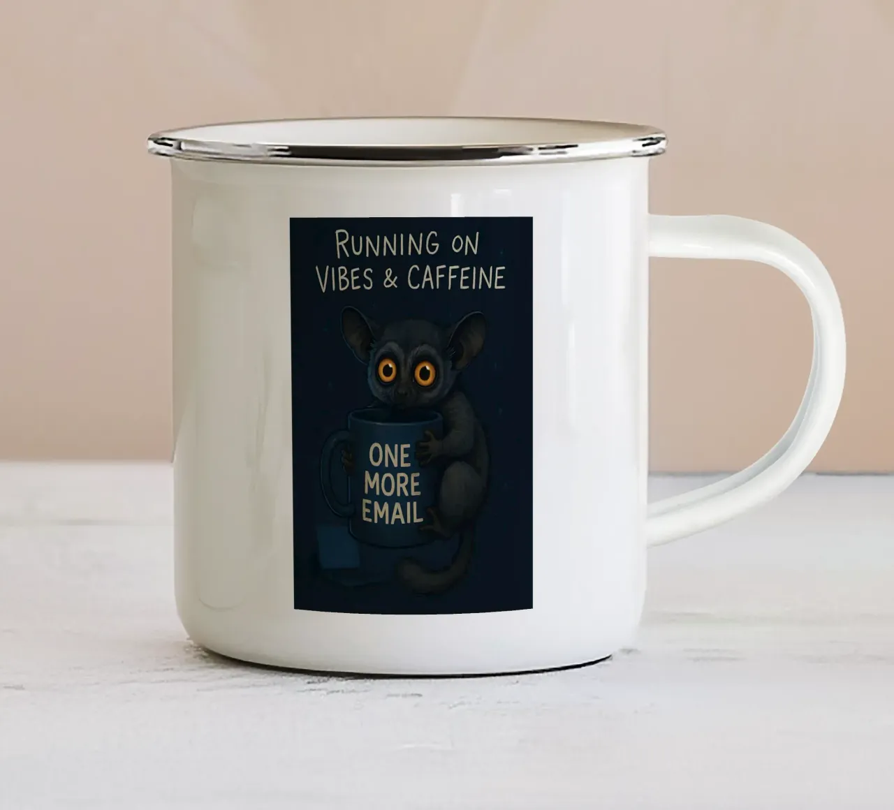Meme divertente sui tarsi tazza in smalto da Funny Humor Art