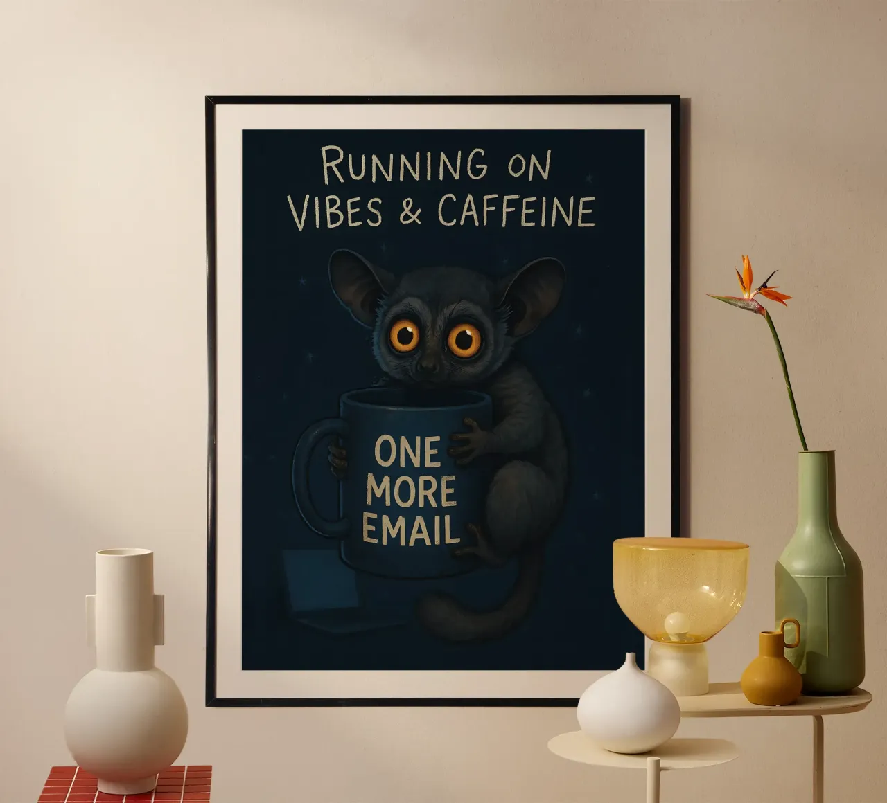 Meme divertente sui tarsi poster con telaio in alluminio da Funny Humor Art