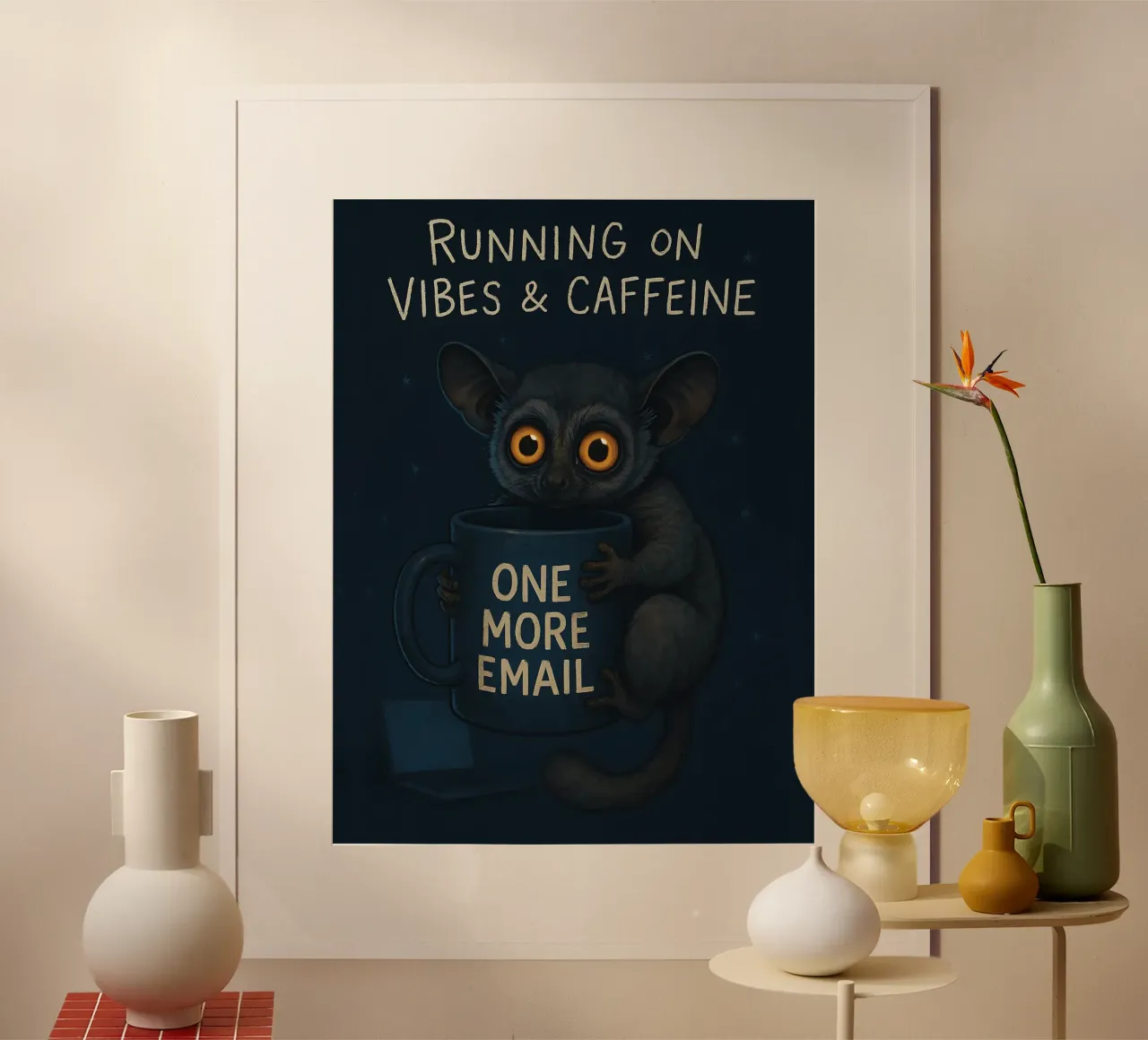 Meme divertente sui tarsi poster con telaio in alluminio da Funny Humor Art