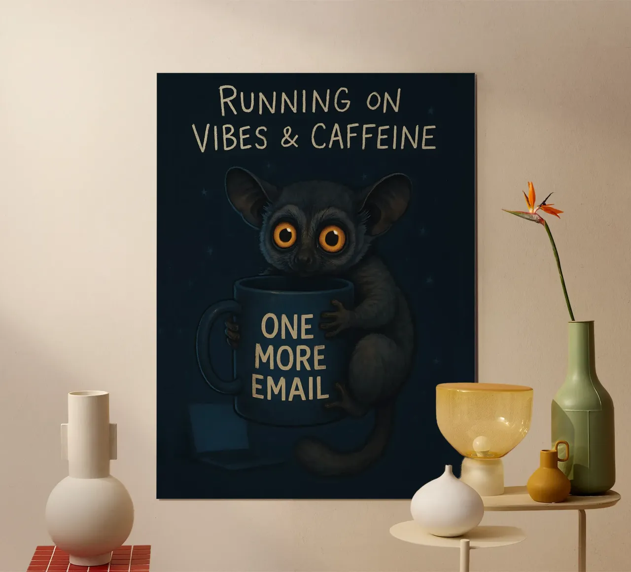 Meme divertente sui tarsi poster con telaio in alluminio da Funny Humor Art