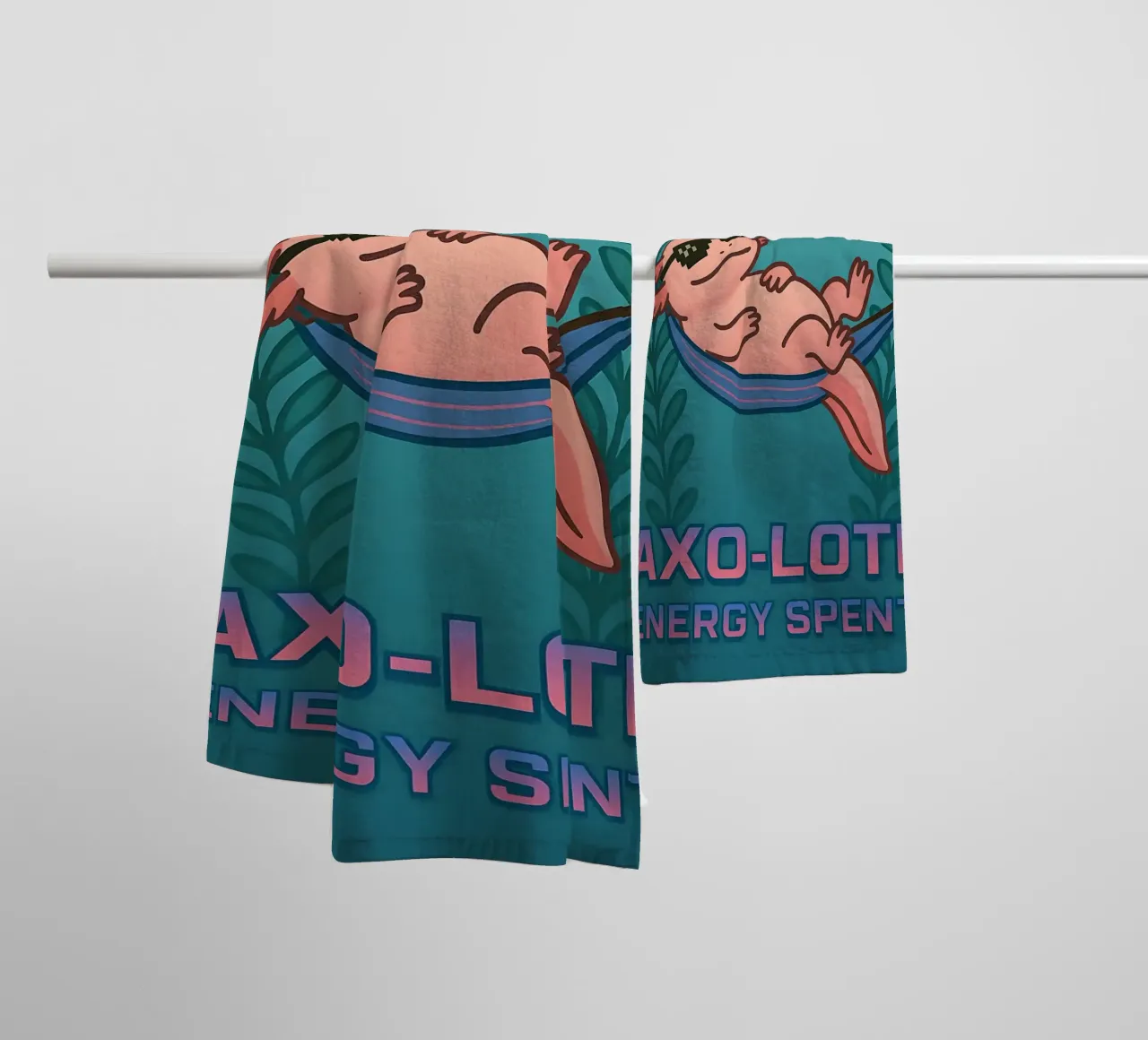 Funny Lazy Axolotl Meme asciugamano da bagno da Funny Humor Art