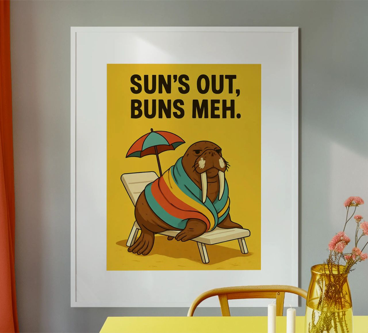 Funny Walrus Meme poster van Funny Humor Art