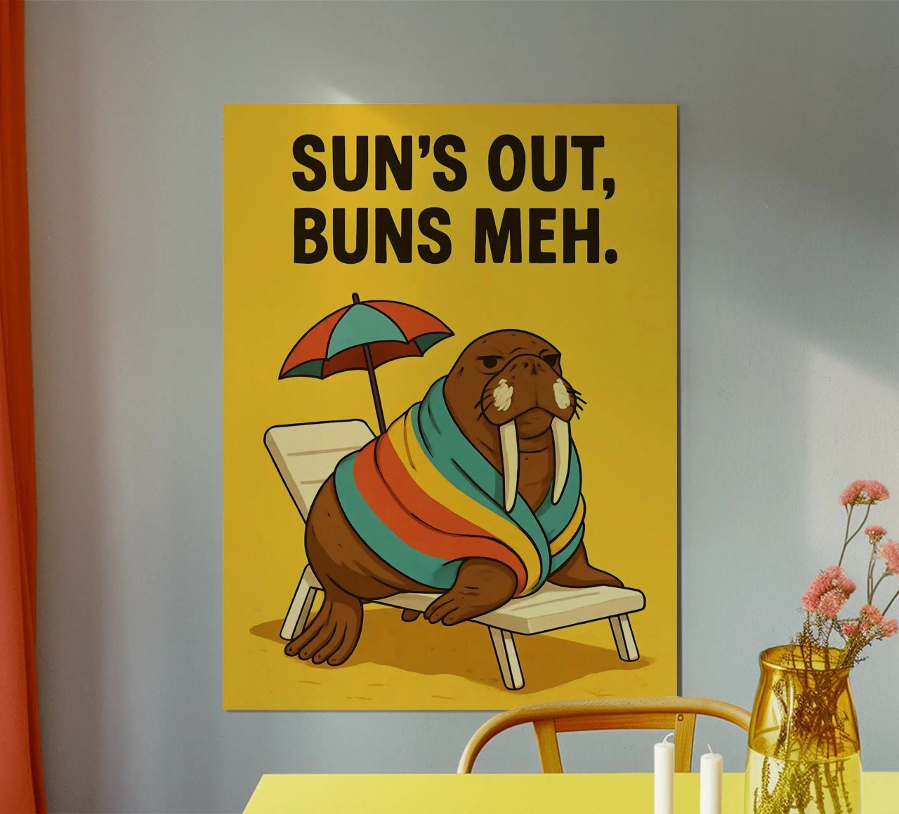 Funny Walrus Meme poster van Funny Humor Art