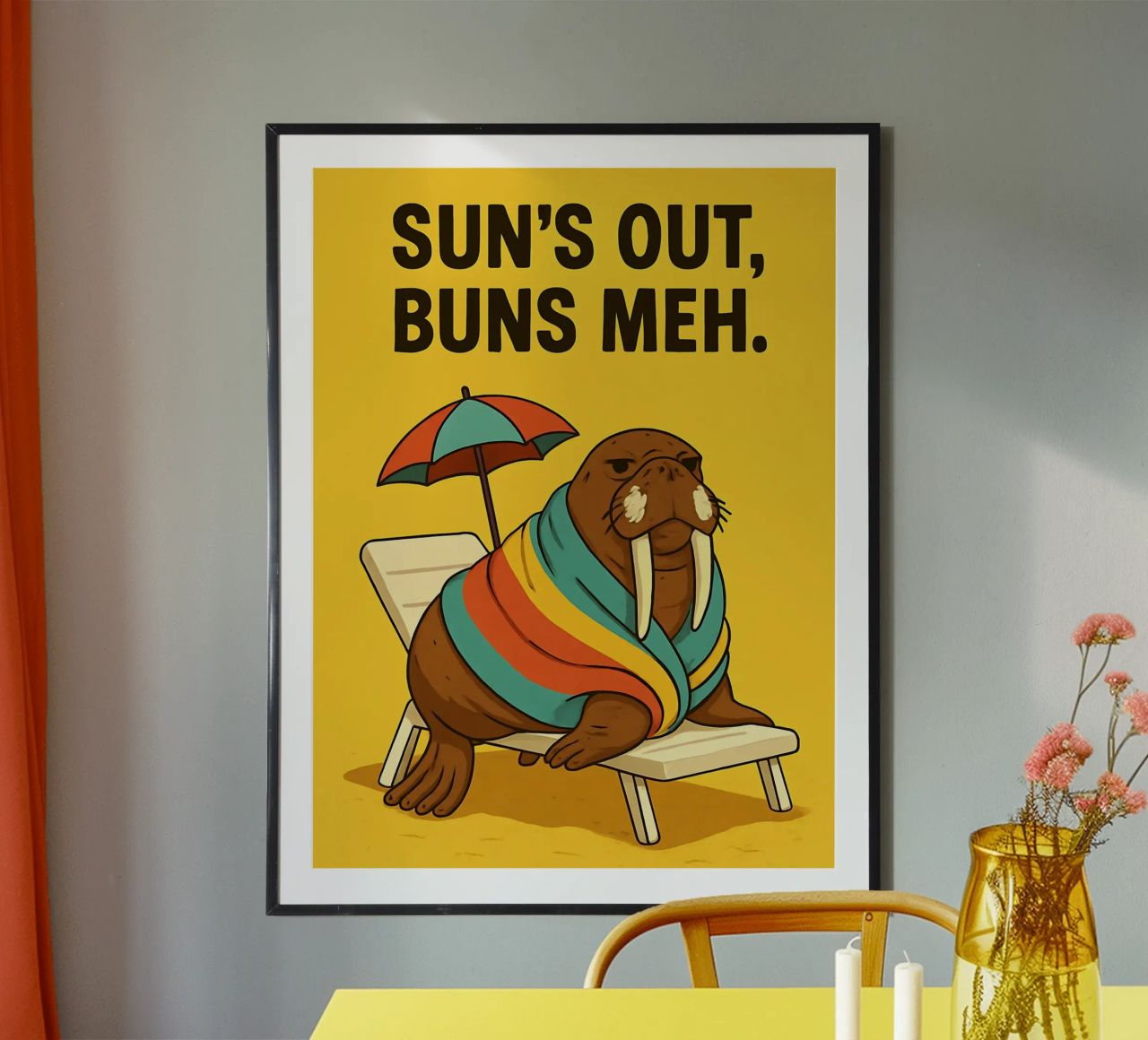 Funny Walrus Meme poster van Funny Humor Art