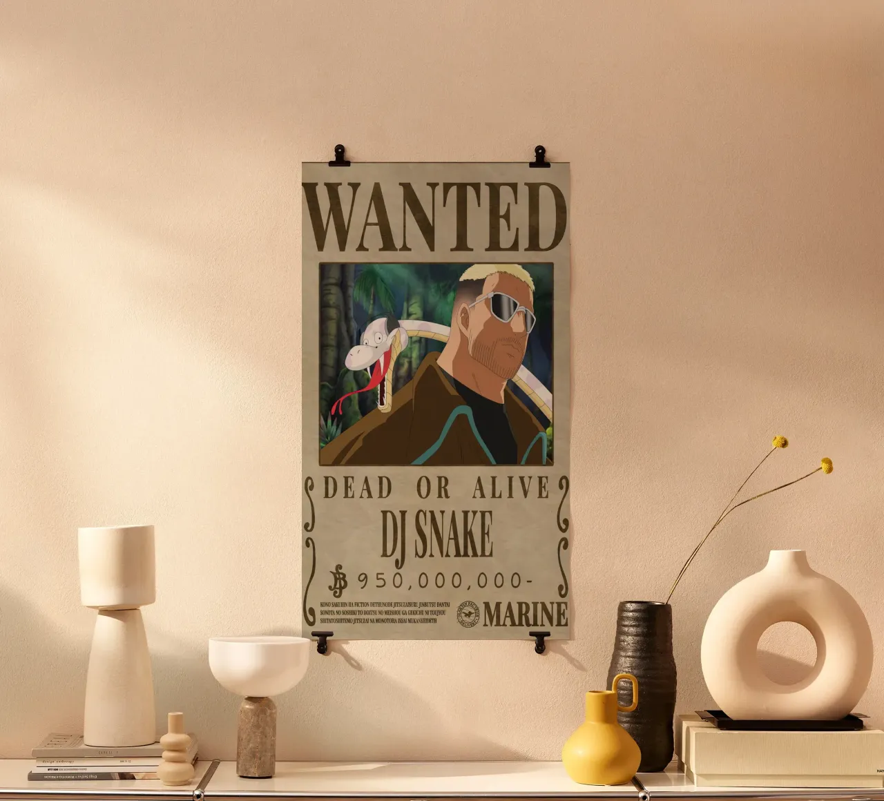 voulait DJ Snake poster avec cadre en bois de Collins Shop