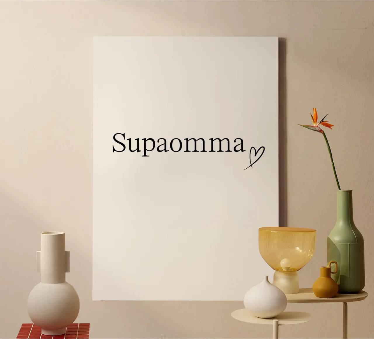 Supaomma - Uitspraak Ruhrgebied - Cadeau oma - Moederdag canvas met Baklijst van keinkonzept