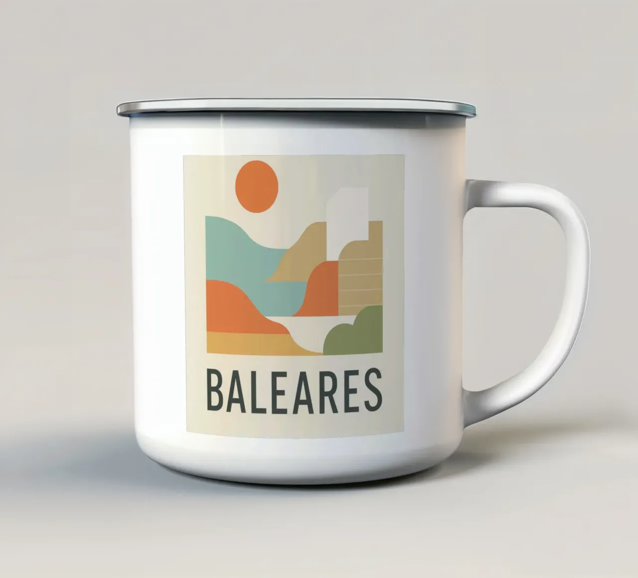 Fuga solare alle Baleari tazza in smalto da JETLAG | affiches voyage