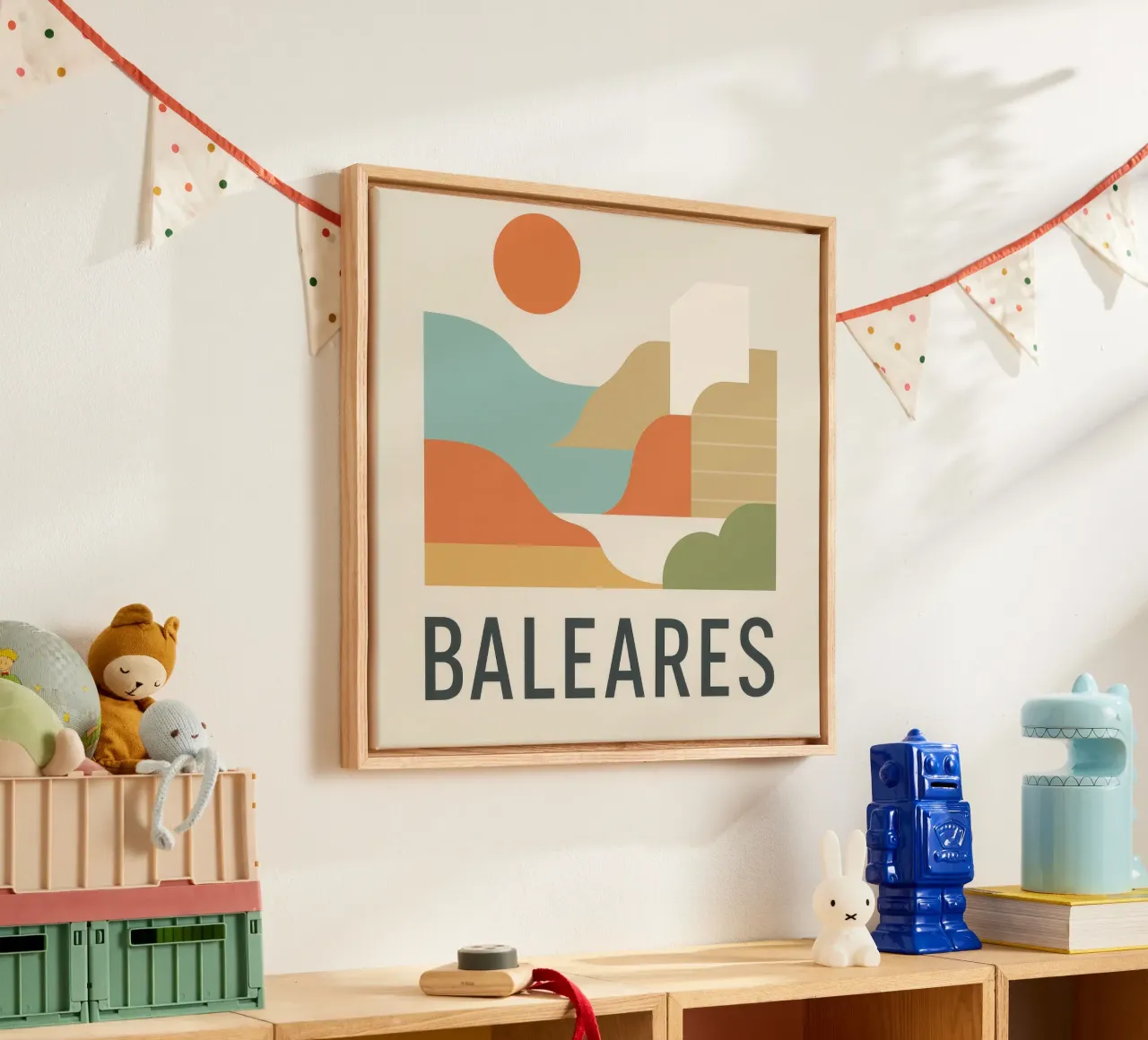 Zonneontsnapping naar de Balearen canvas met Baklijst van JETLAG | affiches voyage