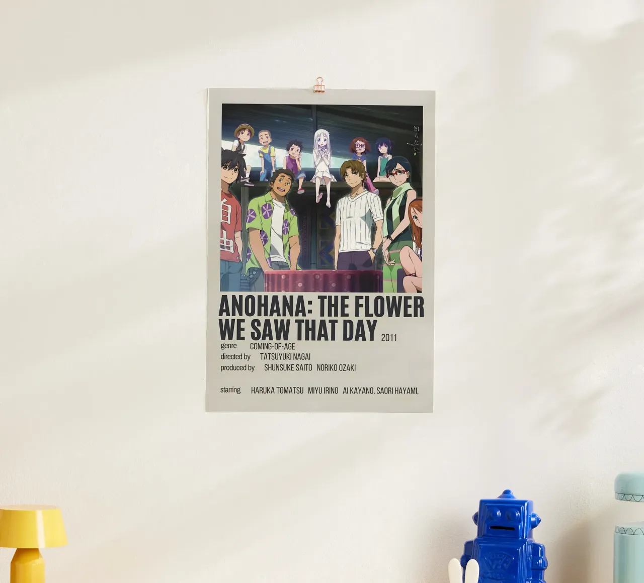 ANOHANA THE FLOWER WE SAW THAT DAY 2011 poster con telaio in plastica da Totoya
