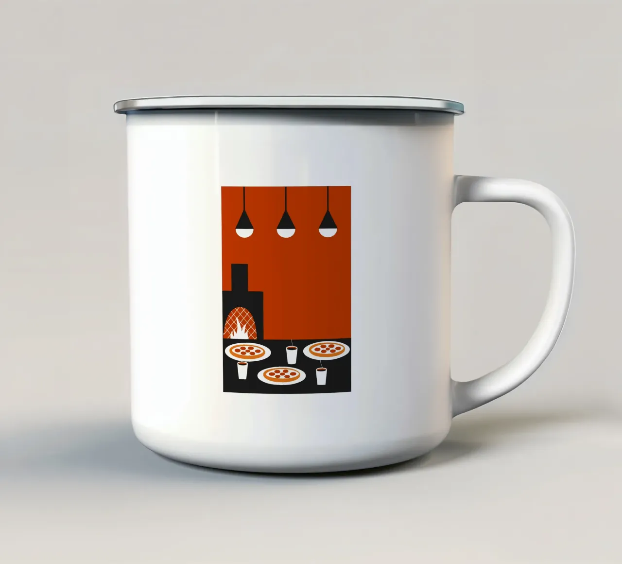 Pizza per la colazione tazza in smalto da LOOK DIFFERENT