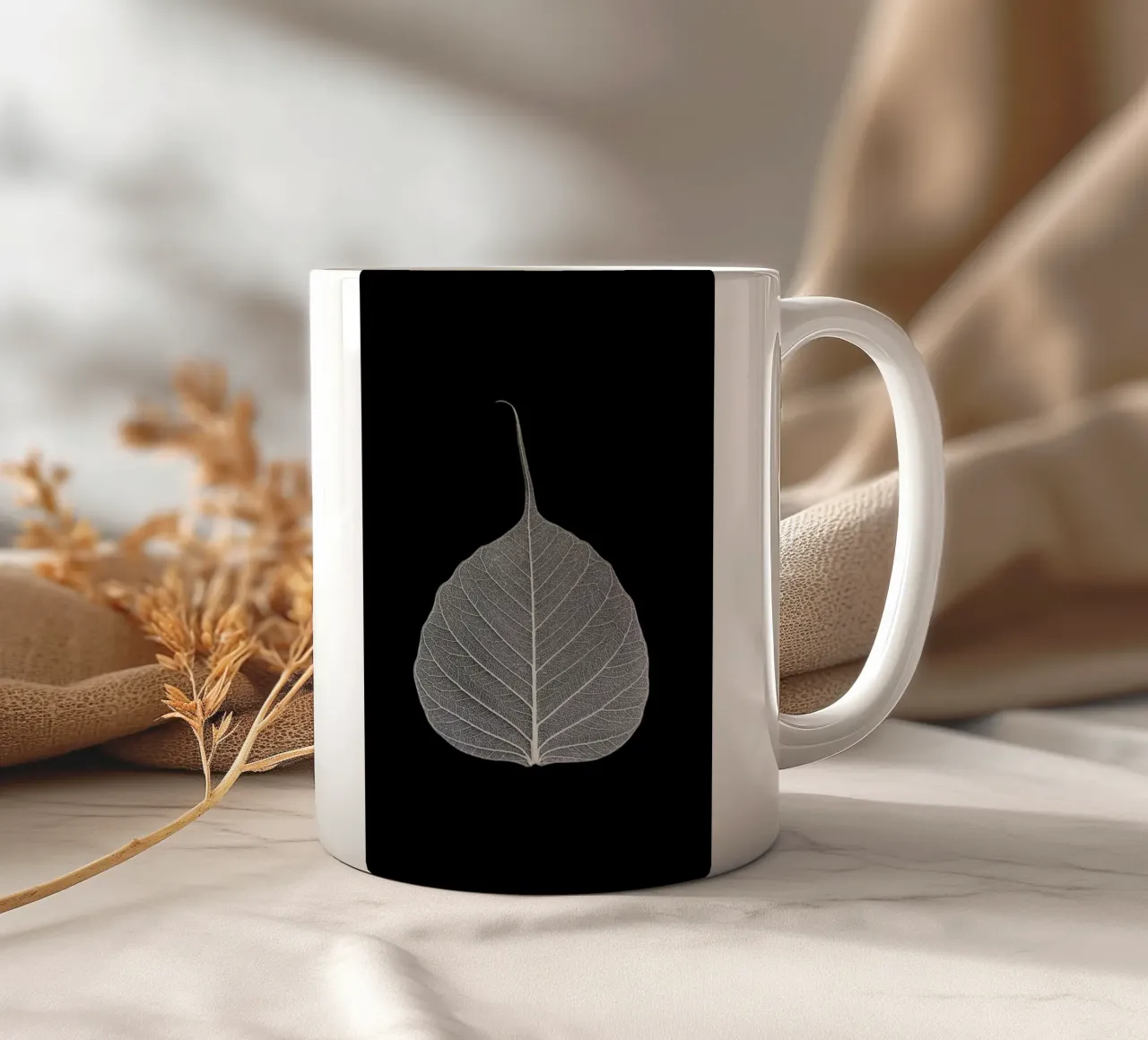 Veins of Life 2 - White Leaf tazza in ceramica da Studio Nahili