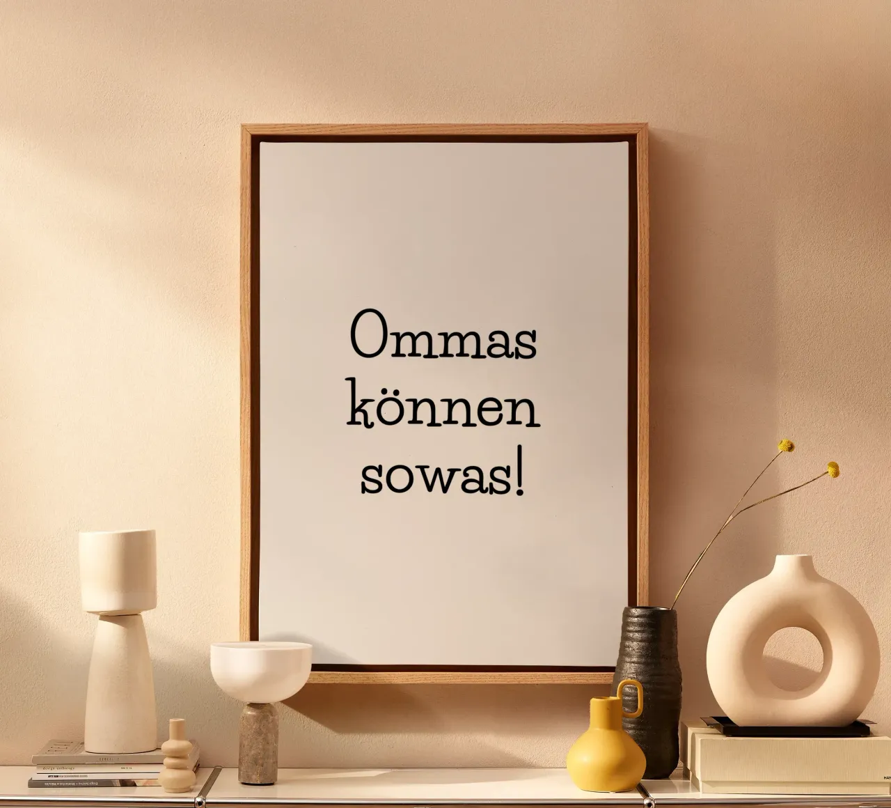 Ommas können sowas - Spruch Ruhrgebiet - Dankeschön Oma Leinwand mit Schattenfugenrahmen von keinkonzept