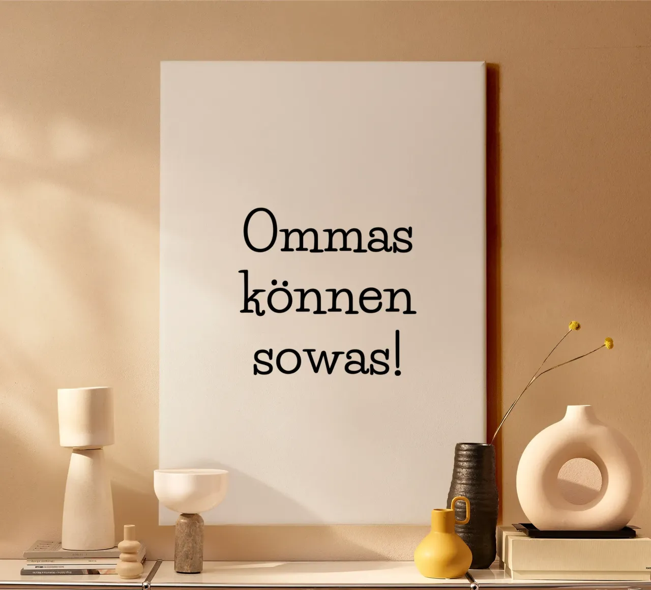 Ommas können sowas - Spruch Ruhrgebiet - Dankeschön Oma Leinwand mit Schattenfugenrahmen von keinkonzept