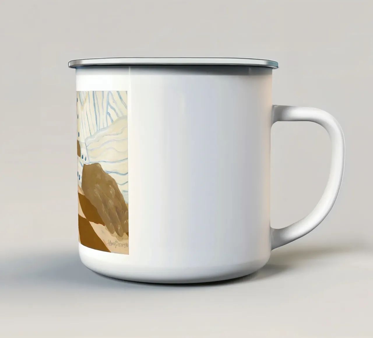 Hanna Peterson Strisce chiare tazza in smalto da Davidprint