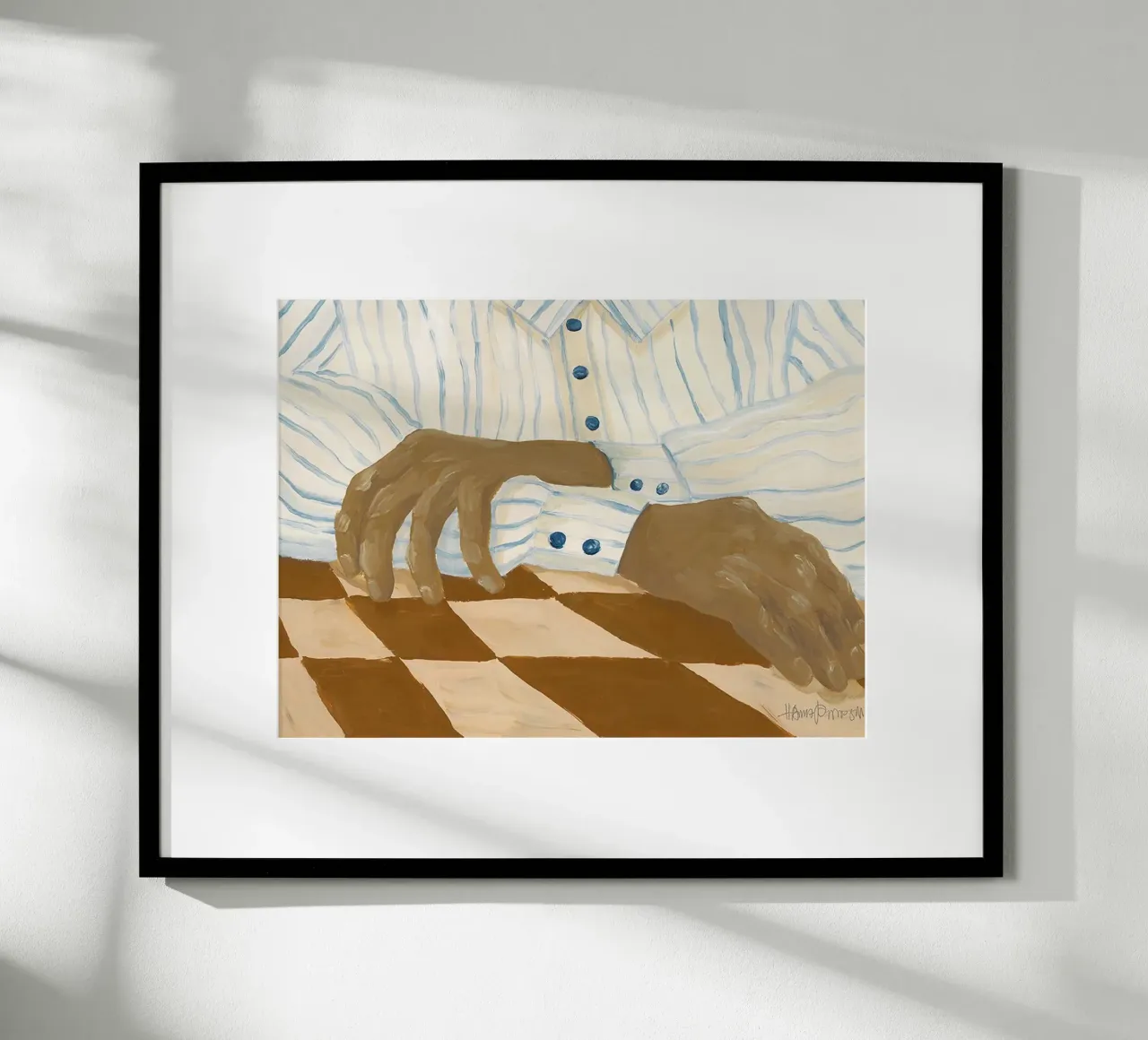 Hanna Peterson Strisce chiare poster con telaio in alluminio da Davidprint