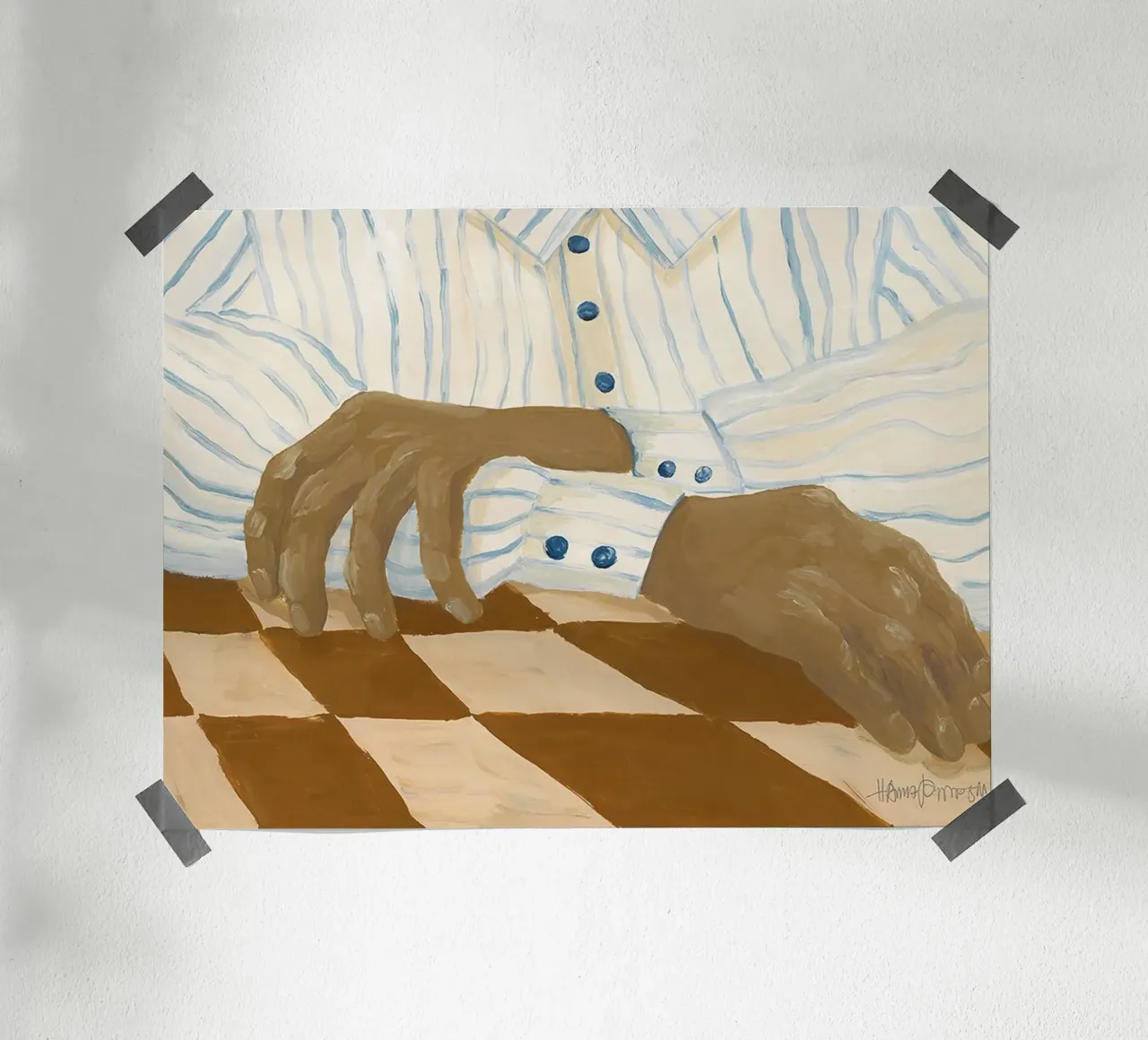 Hanna Peterson Strisce chiare poster con telaio in alluminio da Davidprint
