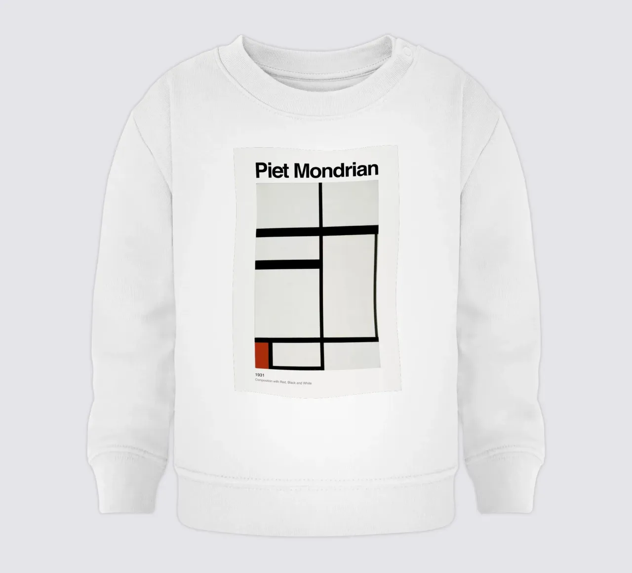 Mondrian - Composition with Red, Black and White felpa neonato da ARTOTHEK
