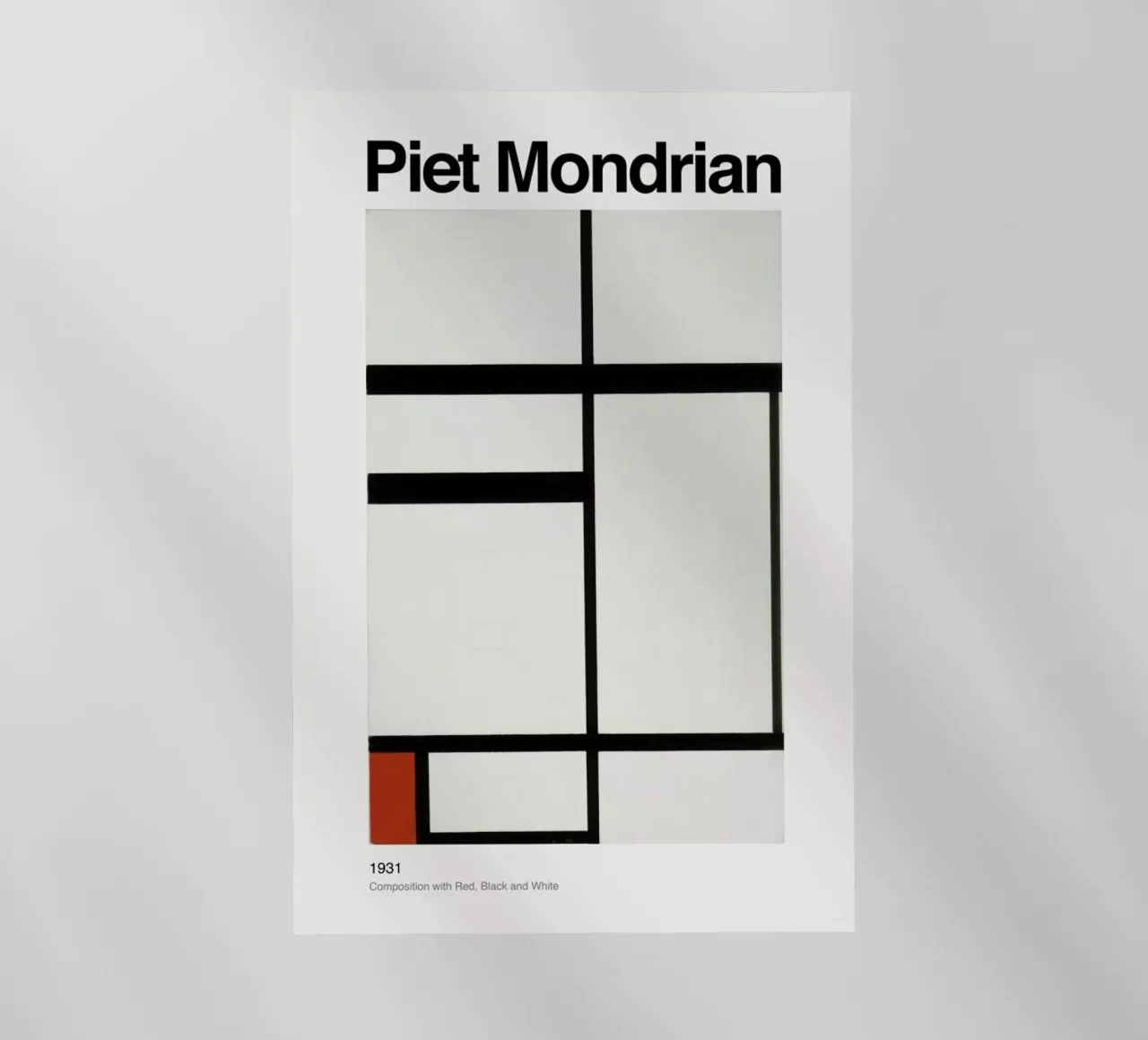 Mondrian - Composition with Red, Black and White pellicola backlit da ARTOTHEK