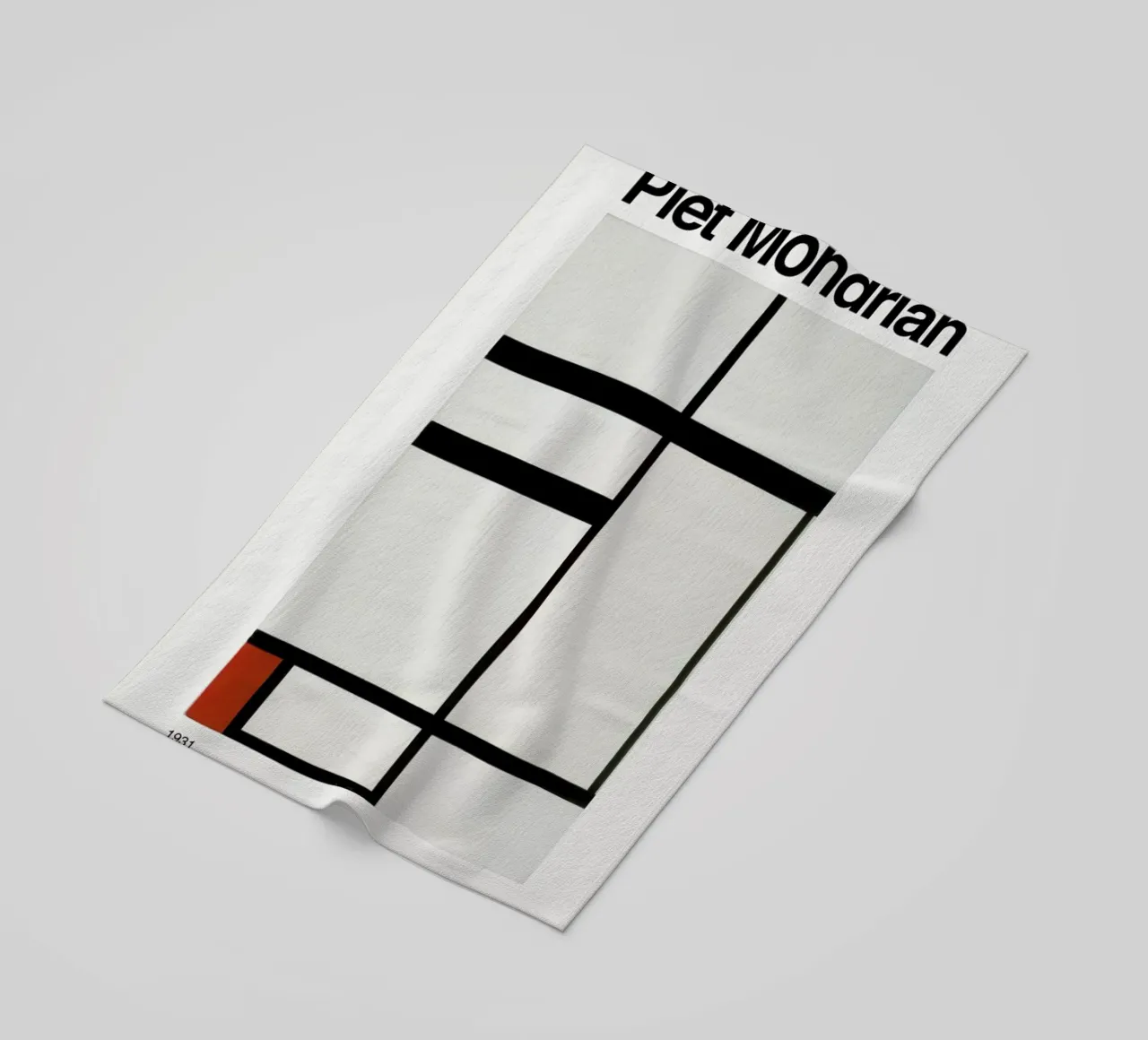 Mondrian - Composition with Red, Black and White telo mare da ARTOTHEK