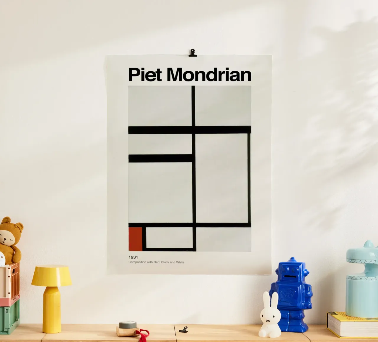 Mondrian - Composition with Red, Black and White carta hahnemühle da ARTOTHEK