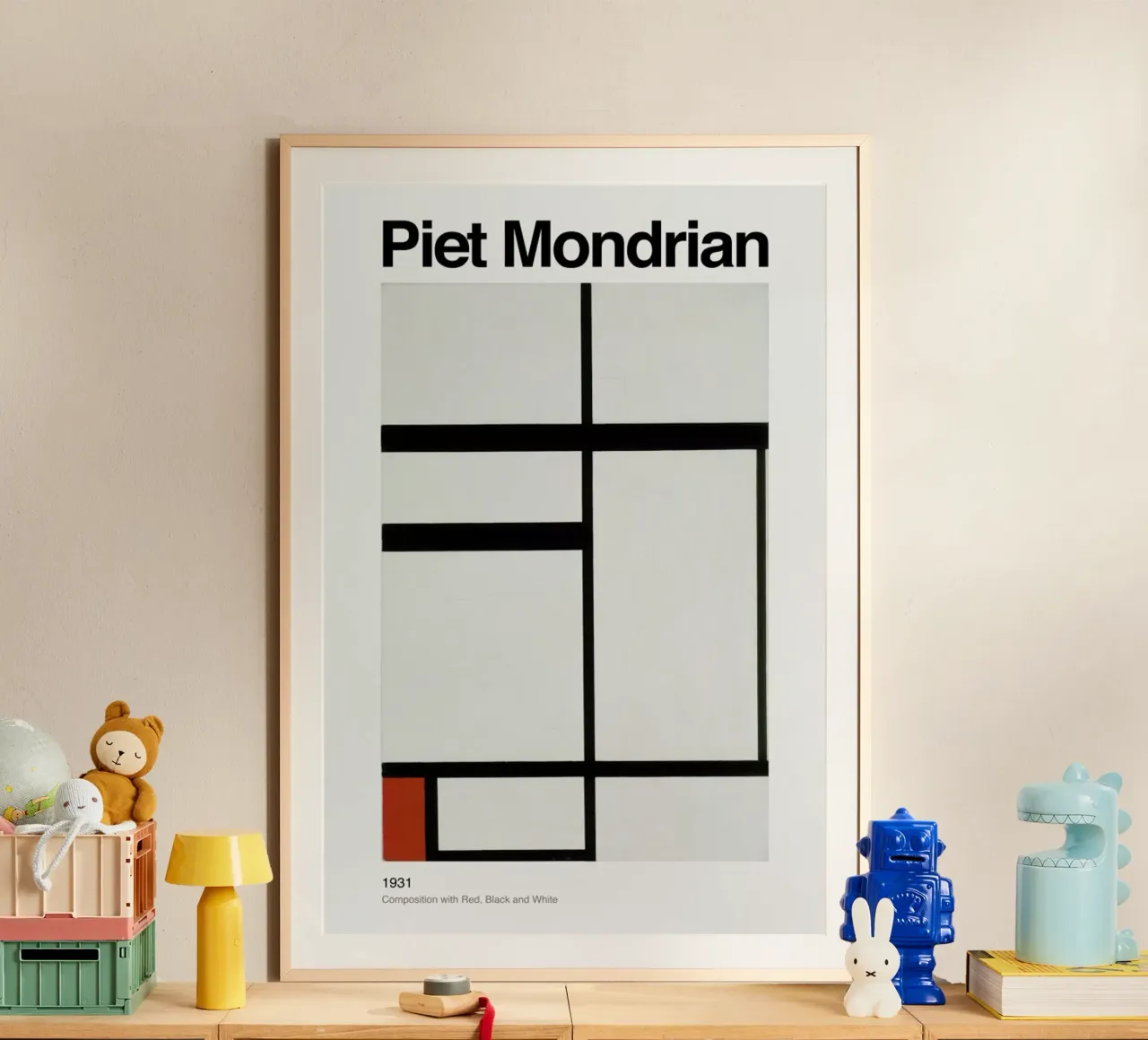 Mondrian - Composition with Red, Black and White carta hahnemühle da ARTOTHEK