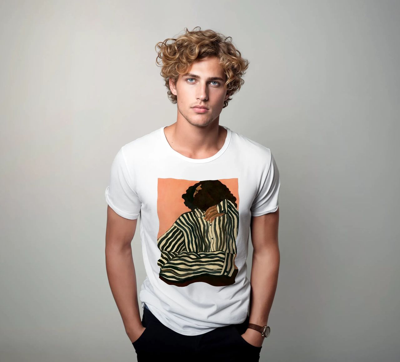 Hanna Peterson Gelassener Streifen T-Shirt von Davidprint